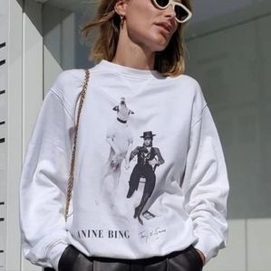 Anine Bing Ramona Sweatshirt in White XS